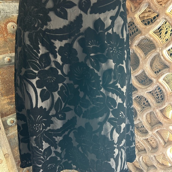 Black Devore midi skirt vintage - Picture 2 of 3